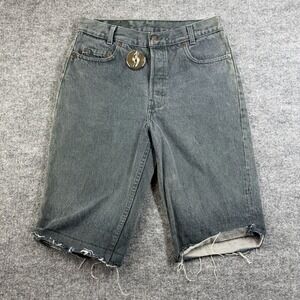 Vintage Levi's 701 Student Shorts Men's Gray Denim Frayed Hem USA Made - 28X13